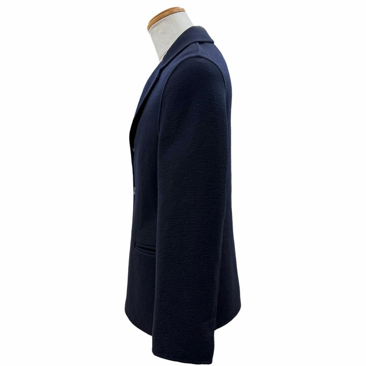 美品▼JIL SANDER ジルサンダー ウール カシミヤ 紺ブレザー シングルジャケット テーラード ダークネイビー 32 伊製 正規品 メンズ