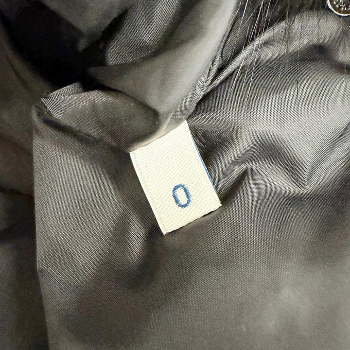 美品△MONCLER モンクレール D20934693125 MESANGE ロゴワッペン フォックスファー付き ダウンコート ブラック 0 正規品 レディース
