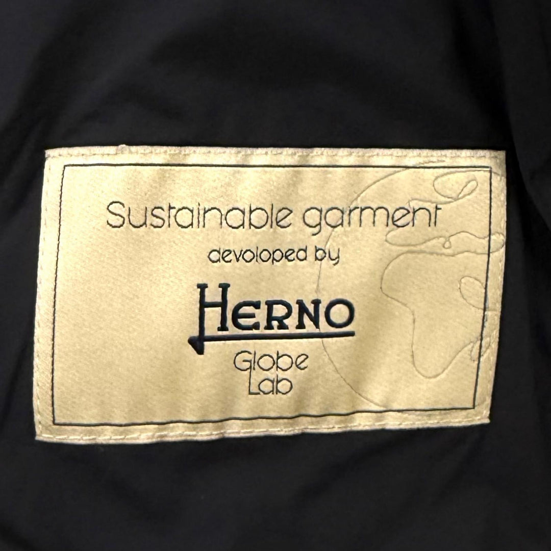 美品★Herno ヘルノ 2022年製 PI001539D フード付 ウール切替 ZIP UP ダウンコート ブラック 42 イタリア製 正規品 レディース
