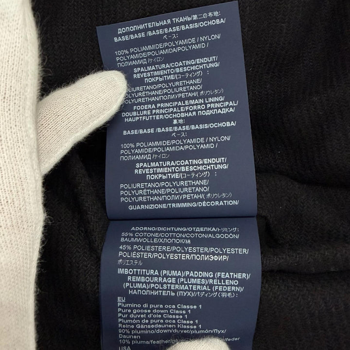 美品★Herno ヘルノ 2022年製 PI001539D フード付 ウール切替 ZIP UP ダウンコート ブラック 42 イタリア製 正規品 レディース