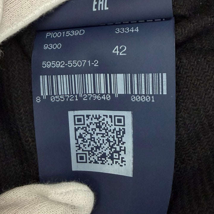 美品★Herno ヘルノ 2022年製 PI001539D フード付 ウール切替 ZIP UP ダウンコート ブラック 42 イタリア製 正規品 レディース