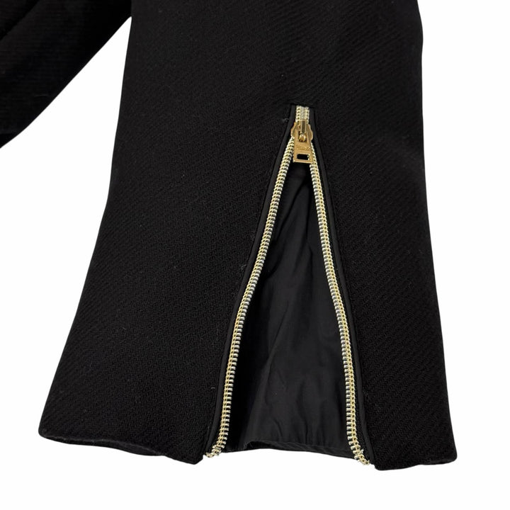 美品★Herno ヘルノ 2022年製 PI001539D フード付 ウール切替 ZIP UP ダウンコート ブラック 42 イタリア製 正規品 レディース