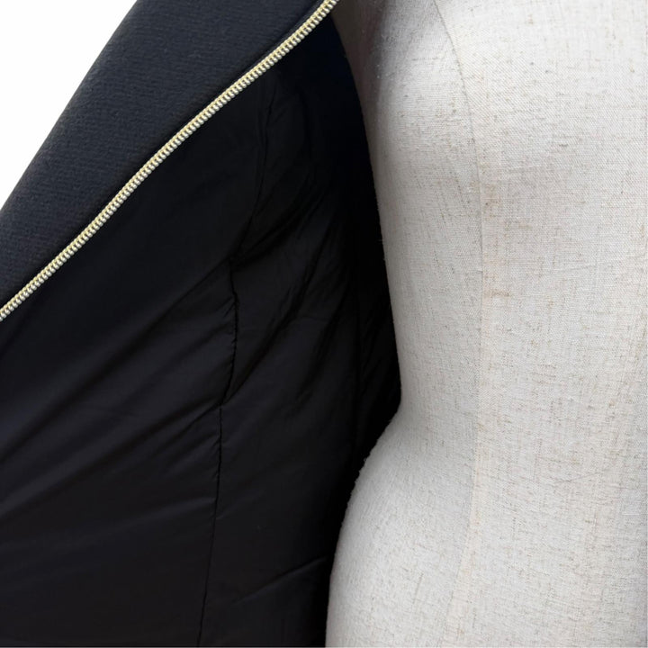 美品☆Herno ヘルノ 2021年製 PI0848D DIAGONAL WOOL AND NUAGE PARKA ウール切替 ダウンコート ブラック 38 イタリア製 正規品