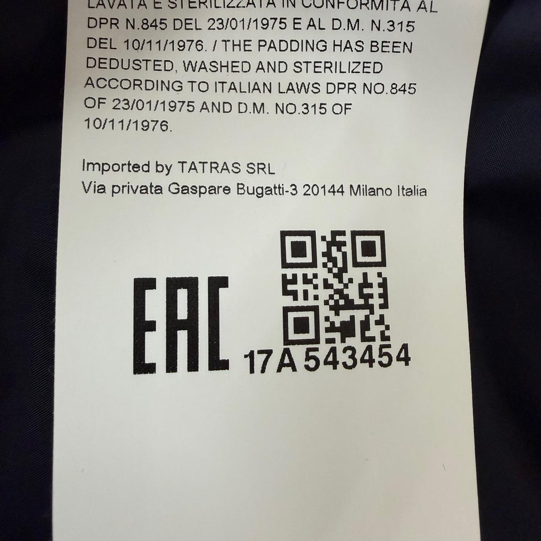 美品☆TATRAS タトラス ウール100％ フード付 ZIP UP ロング丈 ダウンコート ネイビー 03 ポーランド製 正規品 レディース