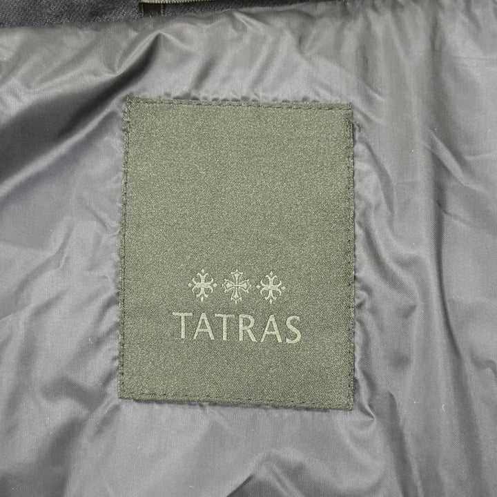 美品☆TATRAS タトラス ウール100％ フード付 ZIP UP ロング丈 ダウンコート ネイビー 03 ポーランド製 正規品 レディース