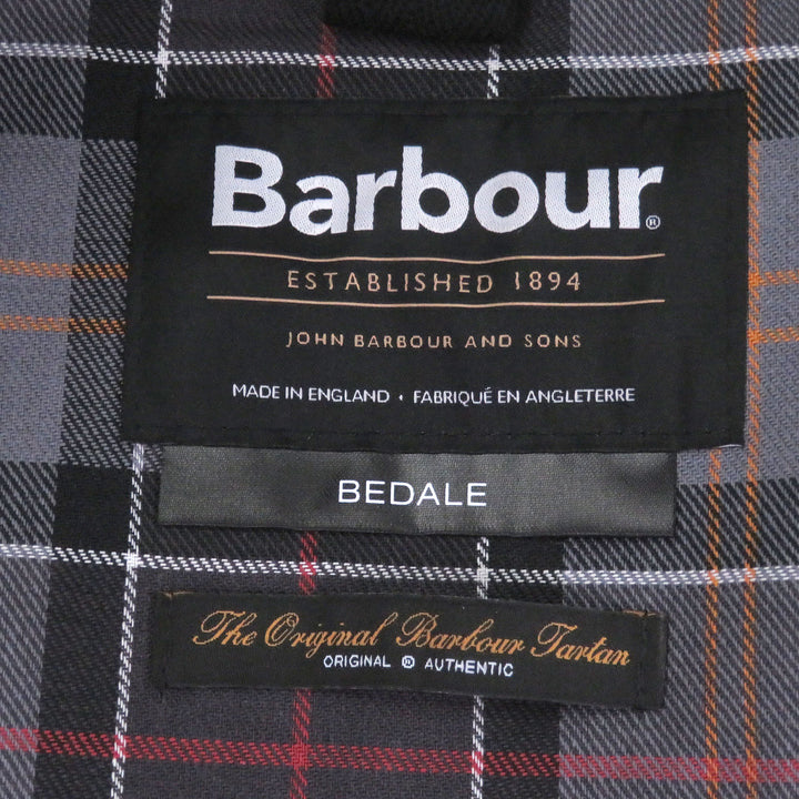 美品□Barbour バブアー 25AW 252MWX0018 BEDALE ビデイル 襟コーデュロイ ワックスジャケット ブラック 38 イギリス製 正規品 メンズ
