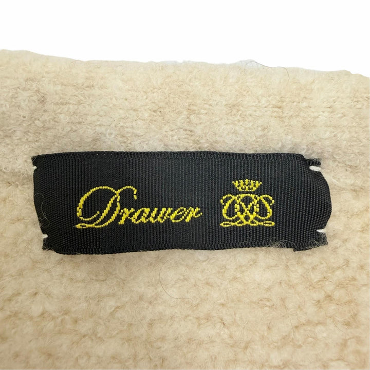 極美品☆DRAWER ドゥロワー 6525-106-0557 ウール カシミヤ混 フォックスファー ニット ジャケット ベージュ 約Mサイズ相当 正規品