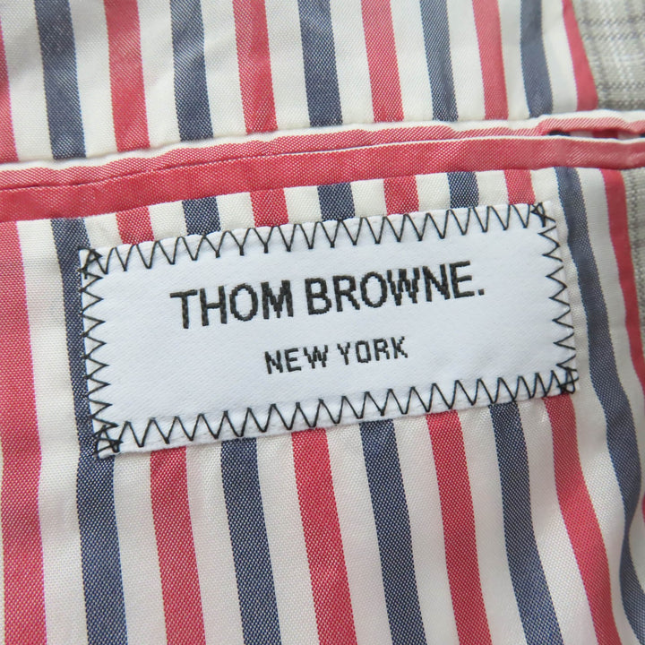 極美品☆THOM BROWNE トムブラウン 24SS FOC834A-F0495-035 チェック柄コート グレー 36 伊製 正規品 レディース ガーメント・ハンガー付
