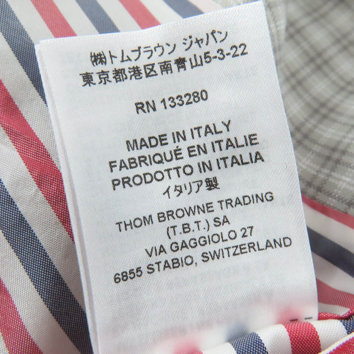 極美品☆THOM BROWNE トムブラウン 24SS FOC834A-F0495-035 チェック柄コート グレー 36 伊製 正規品 レディース ガーメント・ハンガー付