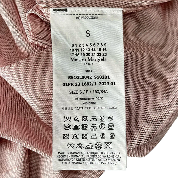 極美品▲Maison Margiela 1 メゾンマルジェラ1 23SS S51GL0042 ハーフジップ 半袖ポロシャツ ピンク S ルーマニア製 正規品 レディース