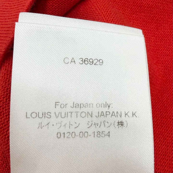 極美品□LOUIS VUITTON ルイヴィトン 23SS ロゴデザイン クルーネック ショートスリーブ 半袖ニット レッド L イタリア製 正規品 メンズ