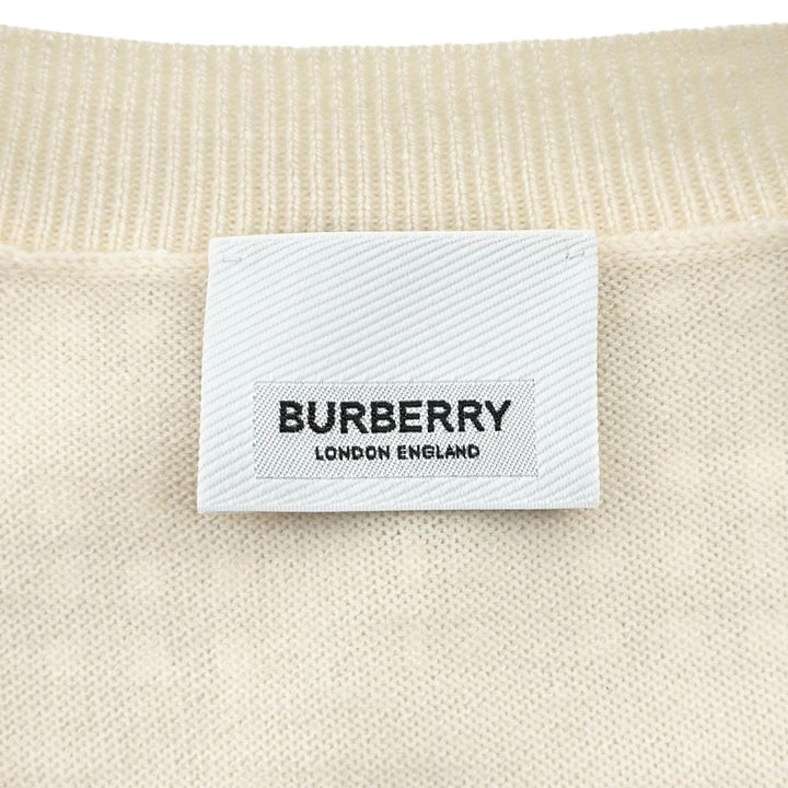 極美品▲BURBERRY バーバリー 8030026 ティッシ期 ウール100％ クルーネック 半袖ニット マルチカラー S 正規品 レディース