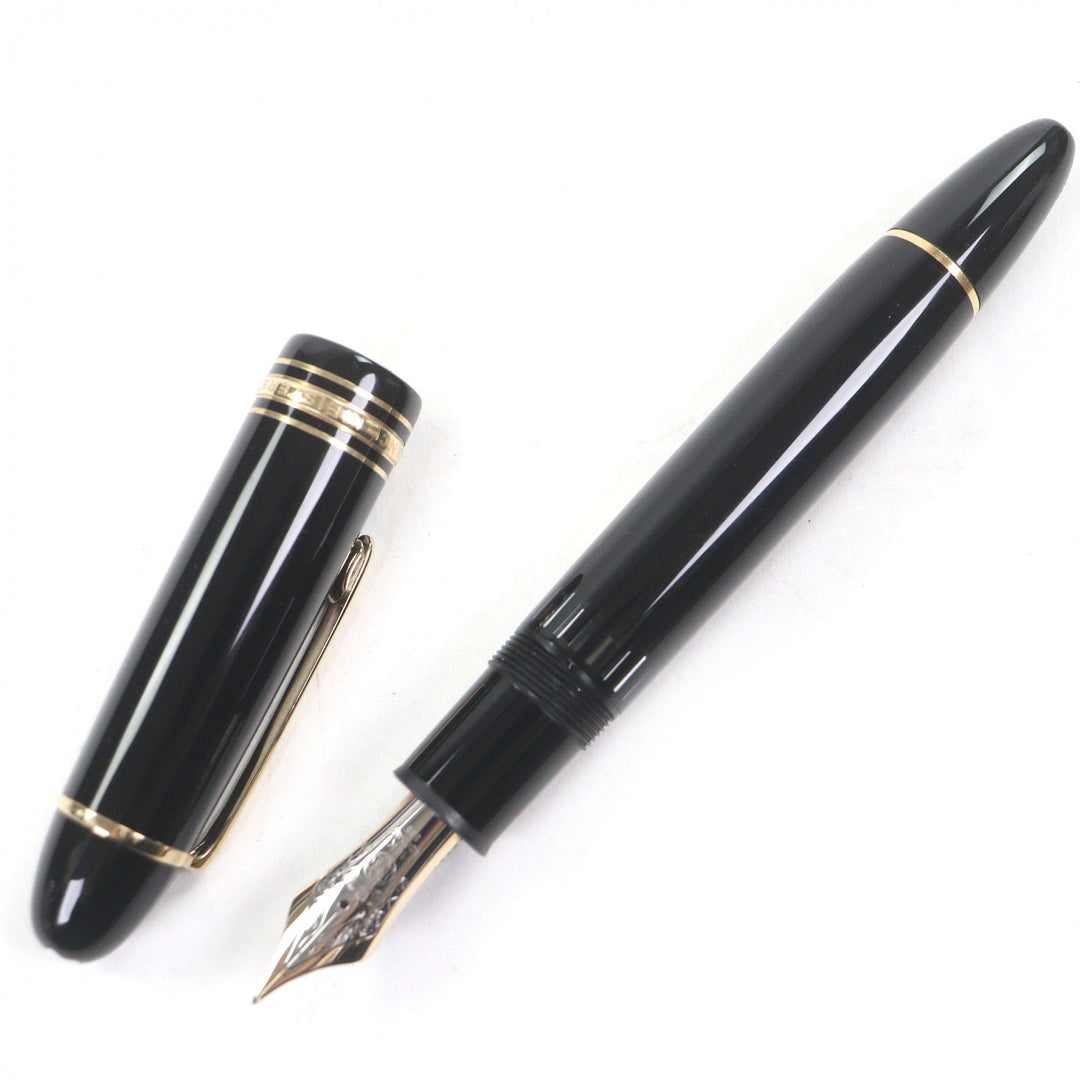 美品□MONTBLANC モンブラン マイスターシュテュック 149 ペン先14K Mニブ キャップ式 万年筆 ブラック ゴールド ケース付き 西ドイツ製