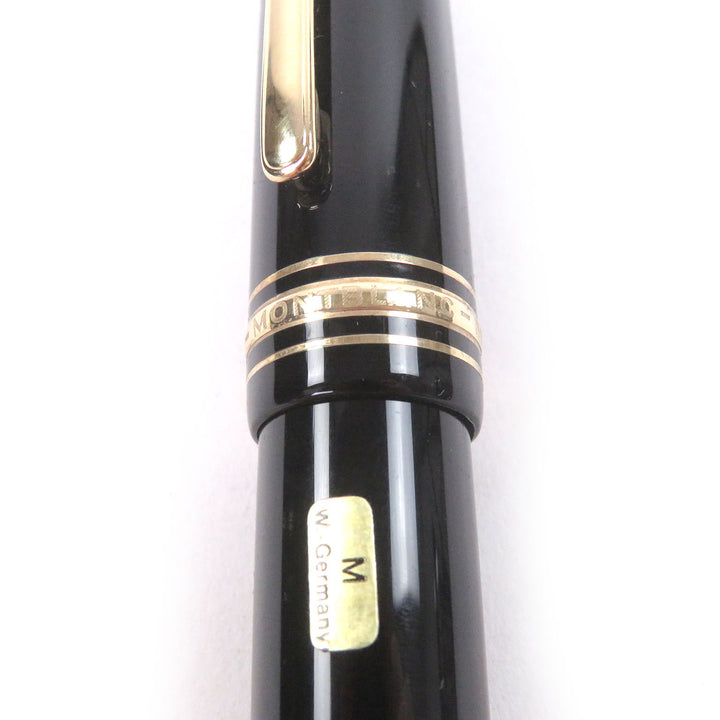 美品□MONTBLANC モンブラン マイスターシュテュック 149 ペン先14K Mニブ キャップ式 万年筆 ブラック ゴールド ケース付き 西ドイツ製