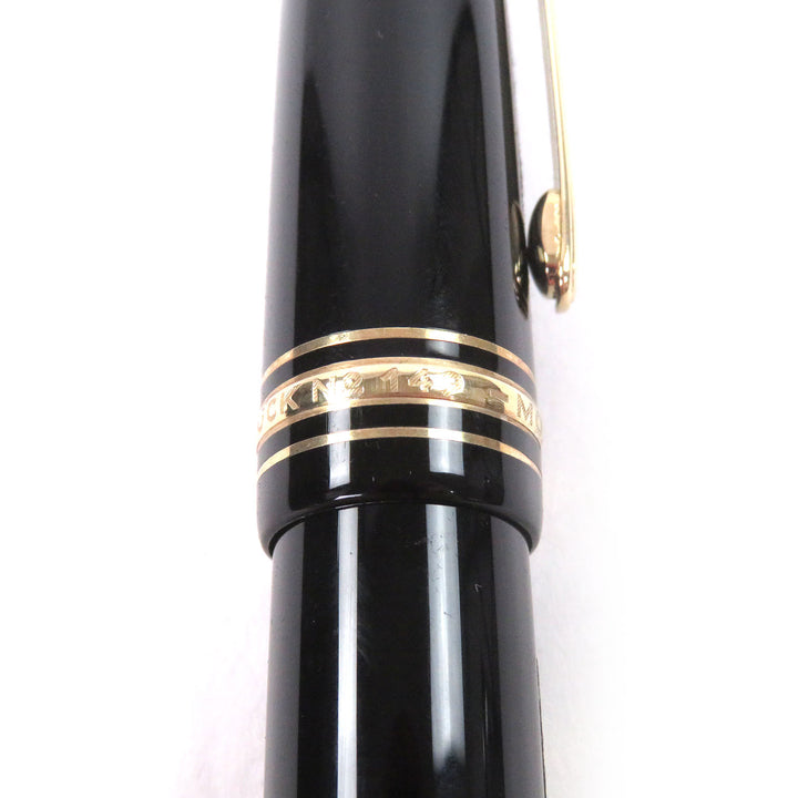 美品□MONTBLANC モンブラン マイスターシュテュック 149 ペン先14K Mニブ キャップ式 万年筆 ブラック ゴールド ケース付き 西ドイツ製