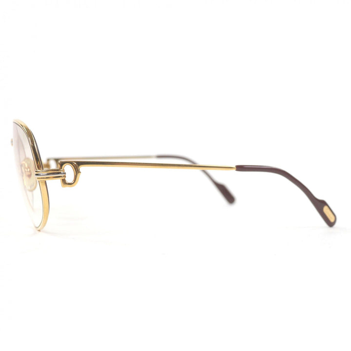 良品□Cartier カルティエ ヴィンテージ トリニティ グラデーションレンズ サングラス ゴールド ボルドー 58□18 度入 フランス製 メンズ