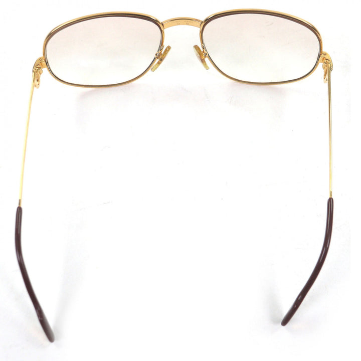 良品□Cartier カルティエ ヴィンテージ トリニティ グラデーションレンズ サングラス ゴールド ボルドー 58□18 度入 フランス製 メンズ
