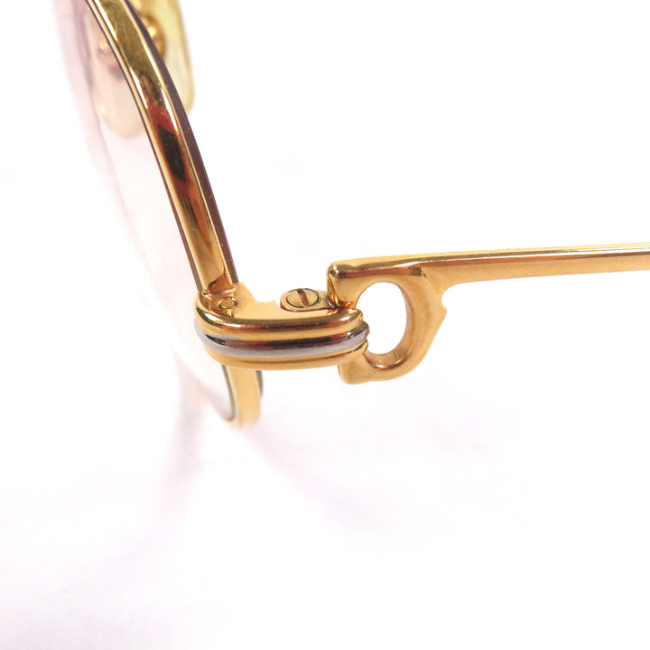 良品□Cartier カルティエ ヴィンテージ トリニティ グラデーションレンズ サングラス ゴールド ボルドー 58□18 度入 フランス製 メンズ