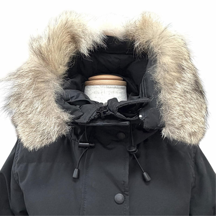 良品△CANADA GOOSE カナダグース 3802LA SHELBURNE PARKA シェルバーンパーカ ロゴワッペン ファー フード付 ダウンジャケット S 正規品
