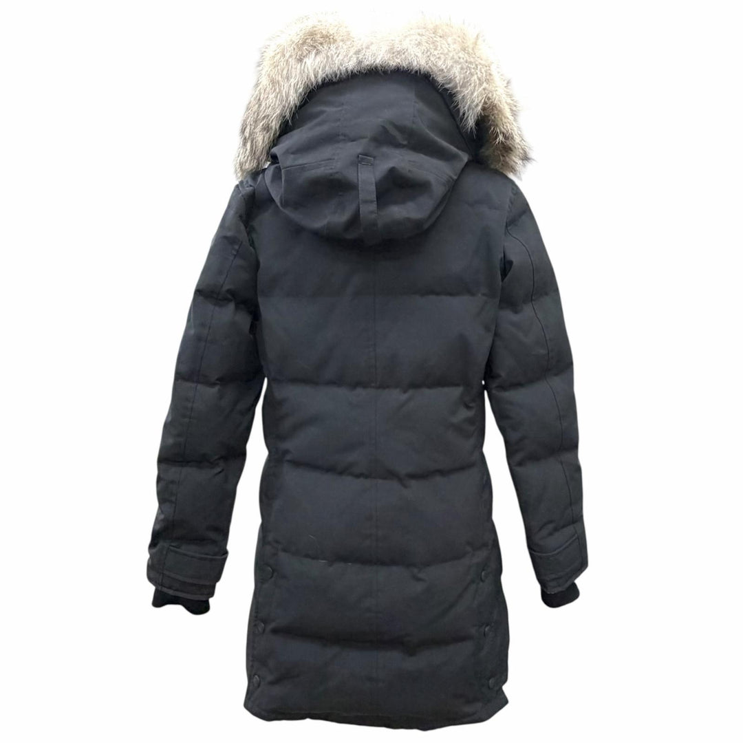 良品△CANADA GOOSE カナダグース 3802LA SHELBURNE PARKA シェルバーンパーカ ロゴワッペン ファー フード付 ダウンジャケット S 正規品