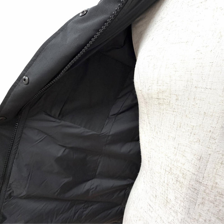 良品△CANADA GOOSE カナダグース 3802LA SHELBURNE PARKA シェルバーンパーカ ロゴワッペン ファー フード付 ダウンジャケット S 正規品