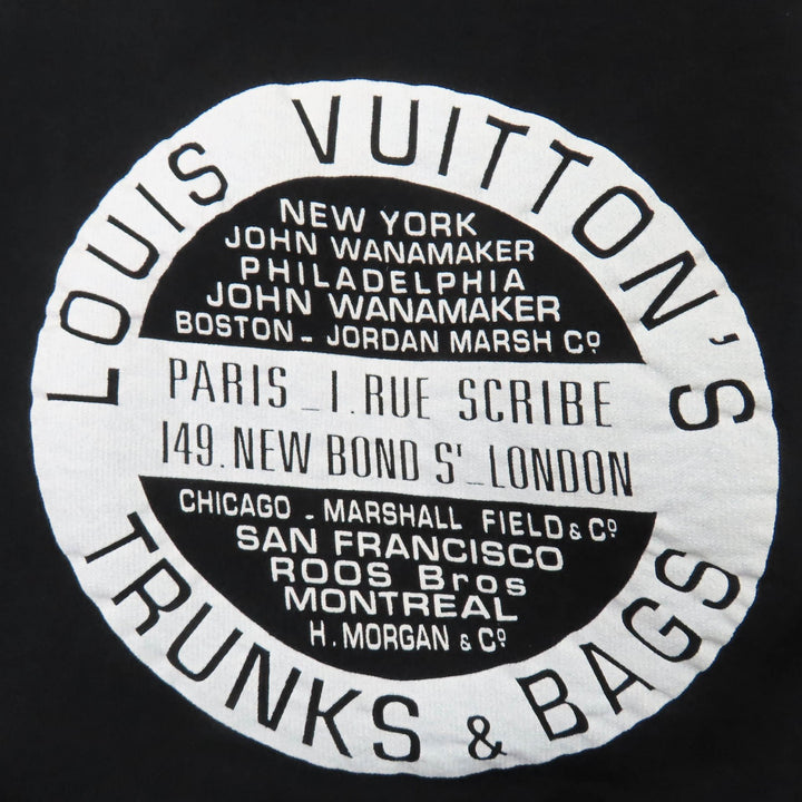 美品☆LOUIS VUITTON ルイヴィトン コットン ロゴ入り モノグラム トランクス＆バッグ パーカー ブラック S 伊製 正規品 レディース