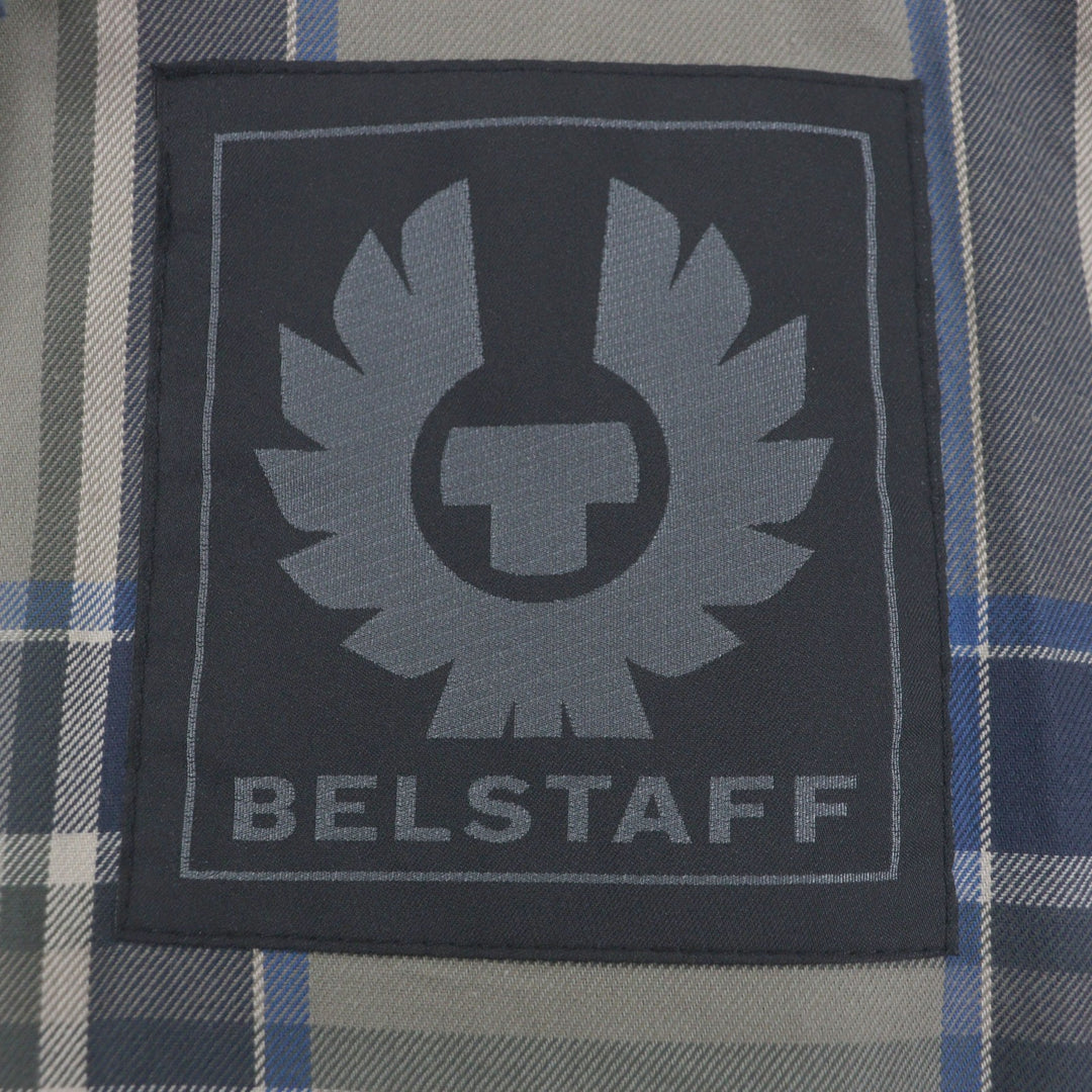 美品▼BELSTAFF ベルスタッフ panther jacket コーデュロイ使い ワッペン・ベルト付き WZIPUP レザーコート ブラック 46 正規品 メンズ
