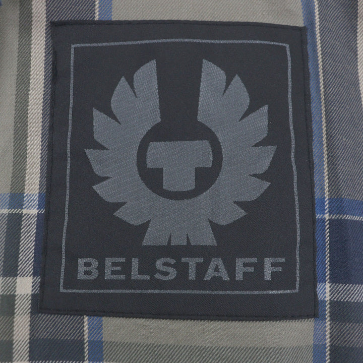 美品▼BELSTAFF ベルスタッフ panther jacket コーデュロイ使い ワッペン・ベルト付き WZIPUP レザーコート ブラック 46 正規品 メンズ