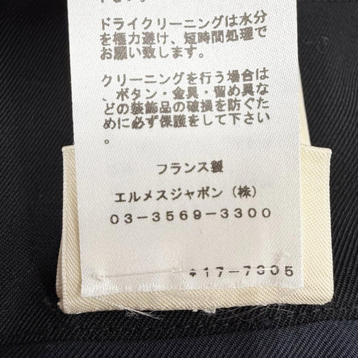 極美品◇HERMES エルメス 21AW ウール100％ センタージップ タイトスカート ブラック 34 ハンガー付き フランス製 正規品 レディース