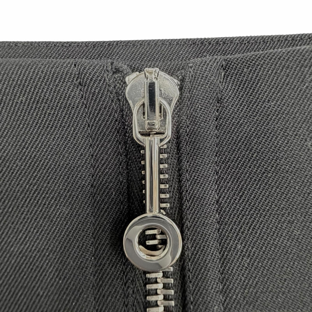 極美品◇HERMES エルメス 21AW ウール100％ センタージップ タイトスカート ブラック 34 ハンガー付き フランス製 正規品 レディース