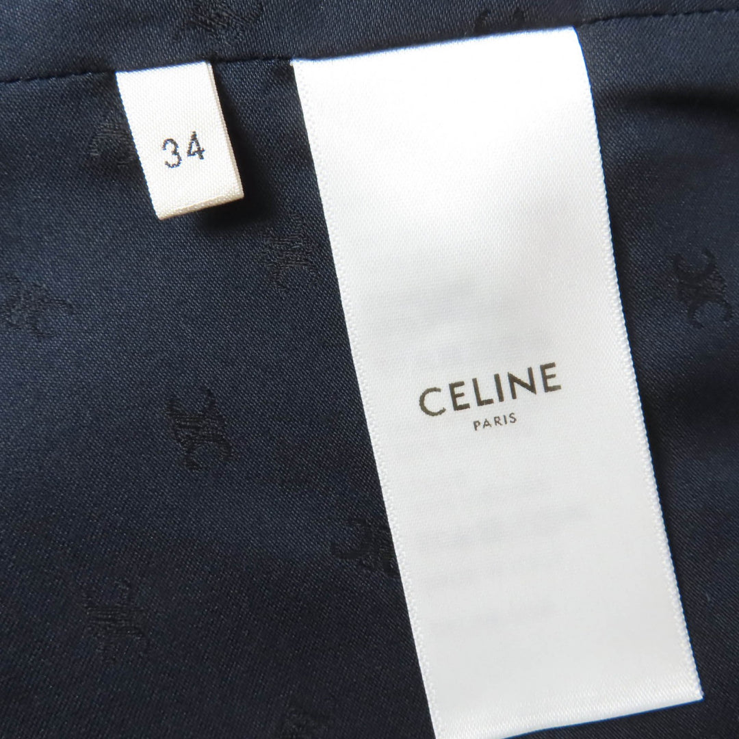未使用品☆CELINE セリーヌ 2B543188O フランネルチェック クロップド丈 ノースリーブ トップス マルチ 34 イタリア製 正規品 レディース