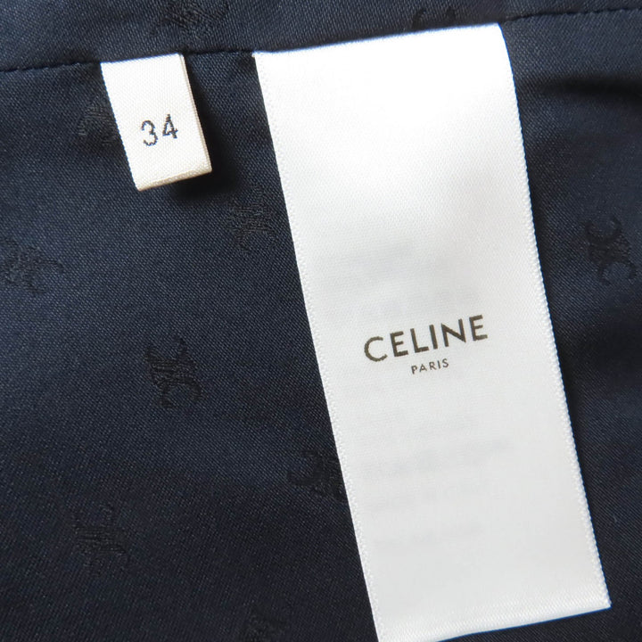 未使用品☆CELINE セリーヌ 2B543188O フランネルチェック クロップド丈 ノースリーブ トップス マルチ 34 イタリア製 正規品 レディース