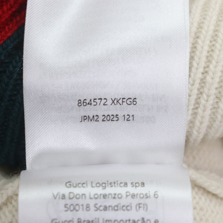 極美品▼GUCCI グッチ 26SS 864572 シェリーライン ウール100% ウェブインタルシア プルオーバー ニットセーター ホワイト S 正規品