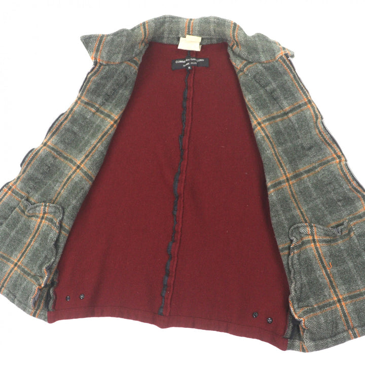 美品▼COMME des GARCONS HOMME PLUS コムデギャルソンオムプリュス 94AW 縮絨期 高橋盾/JONIO着用 チェック柄 ZIP ジレ ベスト M メンズ