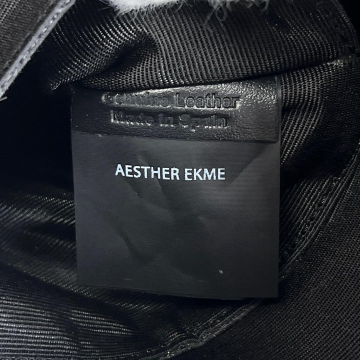 極美品▲AESTHER EKME エスター エクミ DEMI LUNE アシンメトリー レザー ショルダーバッグ ブルー スペイン製 レディース 保存袋付き