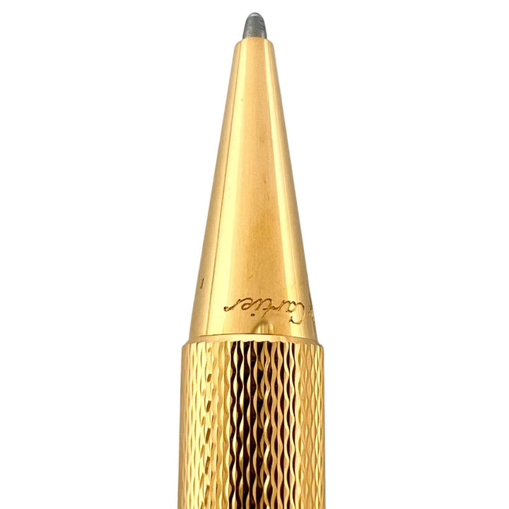 極美品▲Cartier カルティエ マスト ドゥ カルティエ トリニティ ツイスト式 ボールペン ゴールド ボルドー メンズ 箱付き