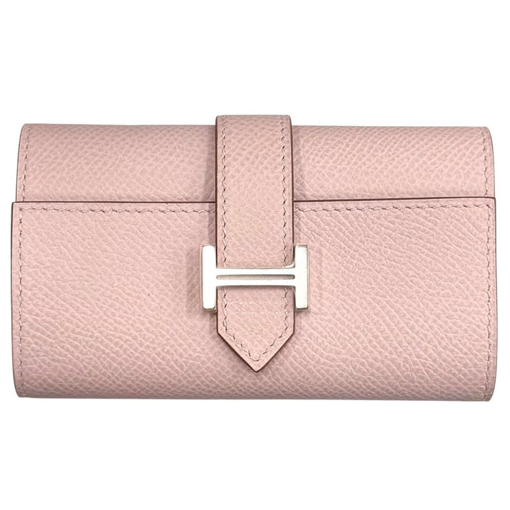 未使用品◇HERMES エルメス ベアン ヴォーエプソン シルバー金具 4連 レザー キーケース モーヴペール W刻印 箱付 フランス製 レディース