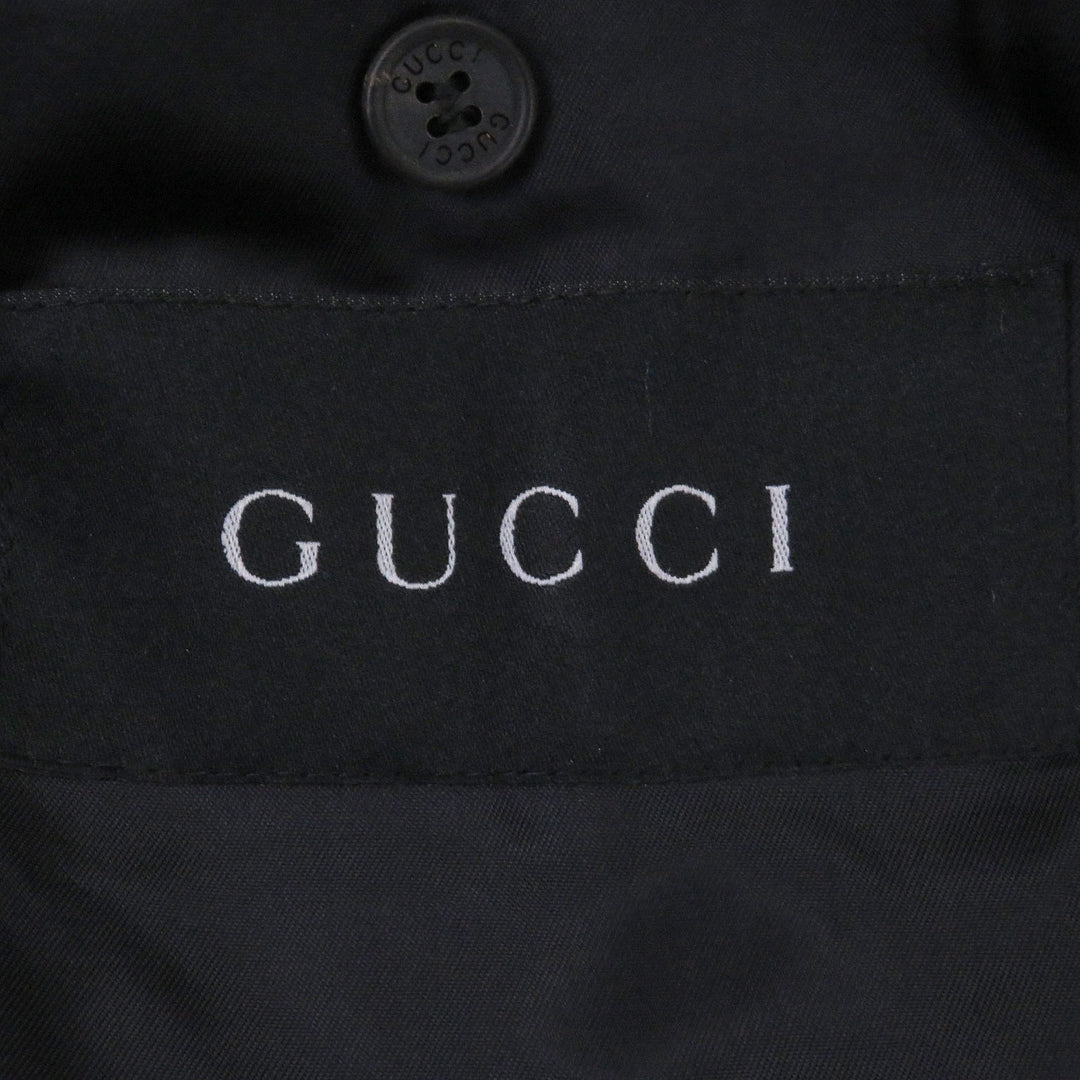 極美品□GUCCI グッチ 無地 ウール100％ トムフォード期 チェスターコート ロングコート チャコールグレー 46 スイス製 正規品 メンズ