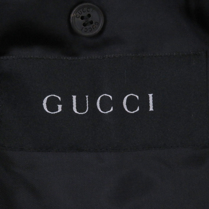 極美品□GUCCI グッチ 無地 ウール100％ トムフォード期 チェスターコート ロングコート チャコールグレー 46 スイス製 正規品 メンズ