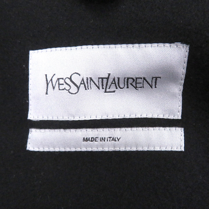 美品□YVES SAINT LAURENT イヴ・サンローラン 291830 カサンドラロゴ ダブルブレスト コート ブラック 44 イタリア製 正規品 メンズ