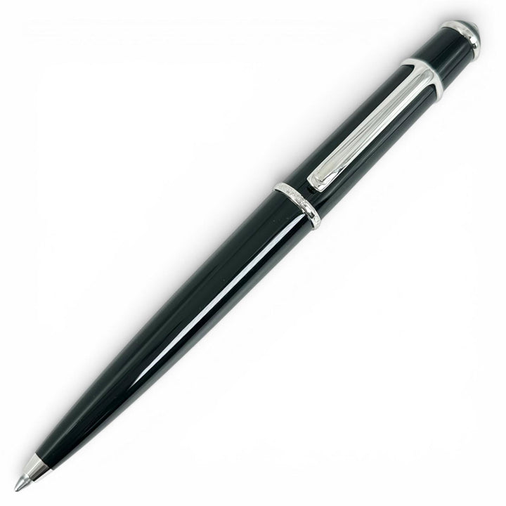 極美品▲Cartier カルティエ ディアボロ ドゥ カルティエ ブルージェムストーン ツイスト式 ボールペン ブラック シルバー 仏製 メンズ