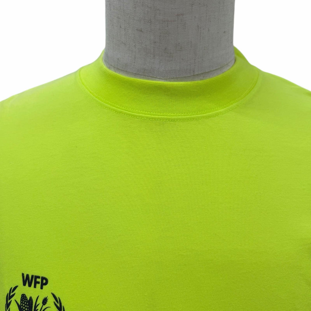未使用品▼BALENCIAGA バレンシアガ 612966 WORLD FOOD PROGRAMME WFPロゴ オーバーサイズ 半袖Ｔシャツ ネオンイエロー XS 正規品