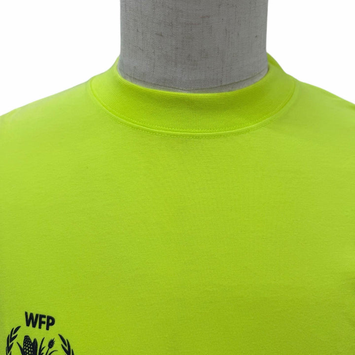 未使用品▼BALENCIAGA バレンシアガ 612966 WORLD FOOD PROGRAMME WFPロゴ オーバーサイズ 半袖Ｔシャツ ネオンイエロー XS 正規品