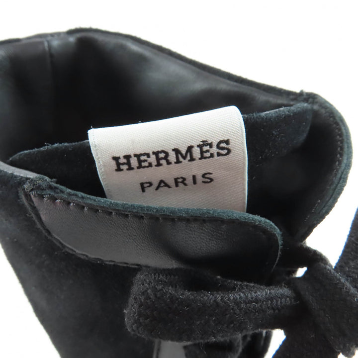 未使用品★HERMES エルメス レース・アップ ヴォーヴェロア ナッパレザー Hロゴ ハイカットスニーカー 36 箱・袋付 定価269500円