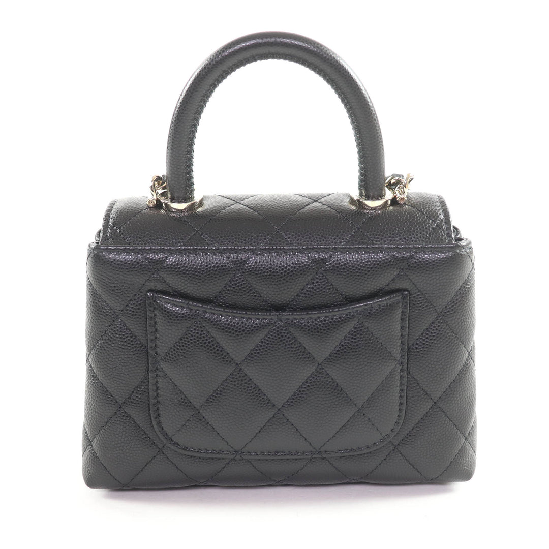 未使用品★CHANEL シャネル AP4244 キャビアスキン ココハンドル ミニ ショルダーバッグ ブラック ゴールド金具 箱・保存袋付 イタリア製