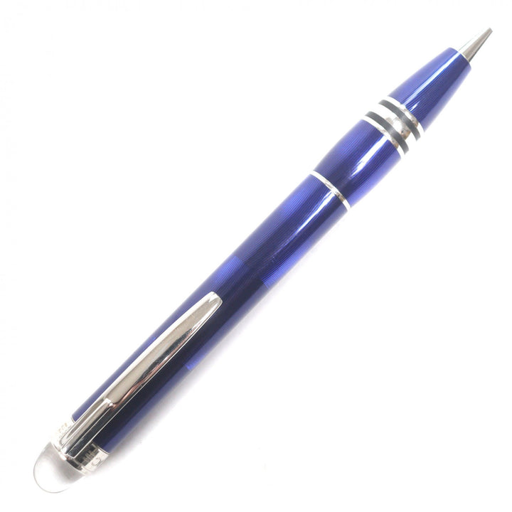 良品▼MONTBLANC モンブラン スターウォーカー 生産終了品 ホワイトスター ツイスト式 ボールペン クールブルー シルバー 筆記確認済み
