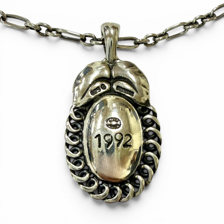 美品◇Georg Jensen ジョージジェンセン 1992 ヘリテージ コレクション イヤーペンダント 925 ラピスラズリ ネックレス 重量9.83g
