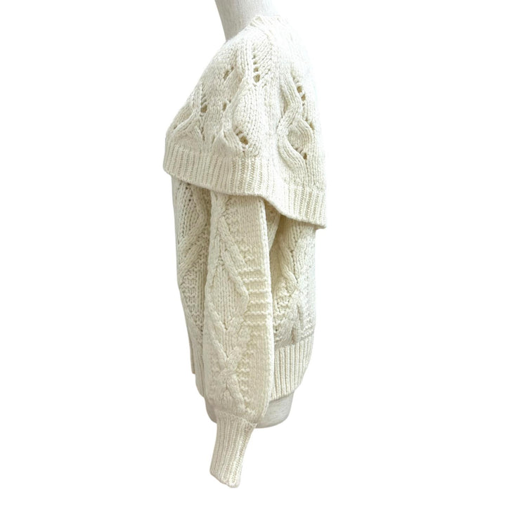 極美品★CHANEL シャネル P71443 ウール アルパカ混 ハートココマークボタン ラインストーン セーラーカラー カーディガン 38 正規品