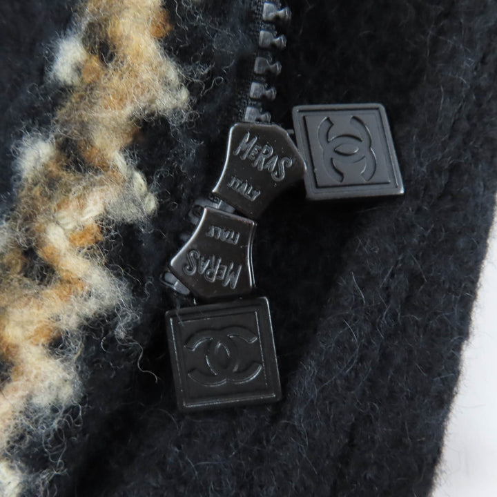 極美品☆CHANEL シャネル ヴィンテージ 06A P29214V14904 スポーツライン アルパカ混 ココマーク ZIP ロングコート ブラック 36 正規品