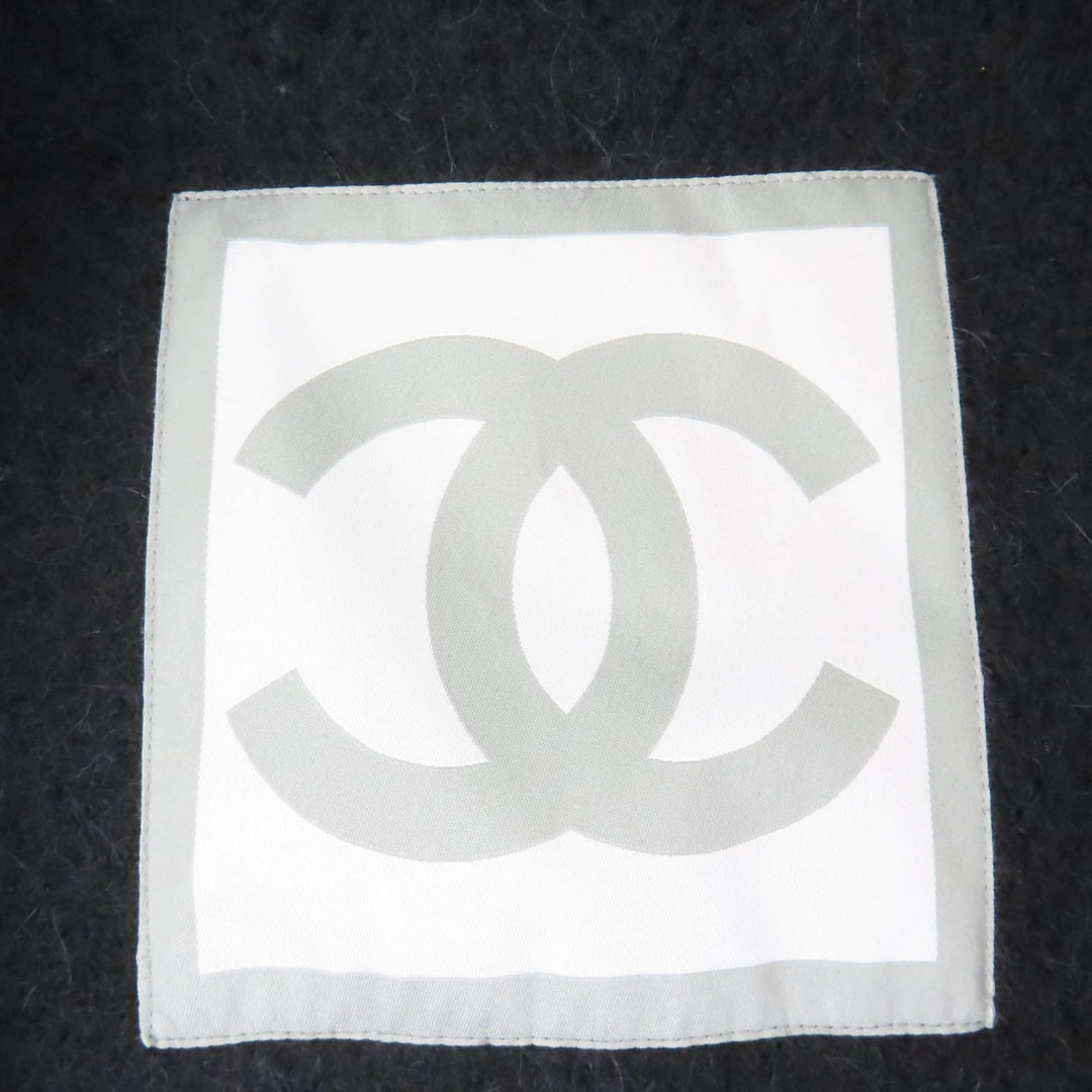 極美品☆CHANEL シャネル ヴィンテージ 06A P29214V14904 スポーツライン アルパカ混 ココマーク ZIP ロングコート ブラック 36 正規品